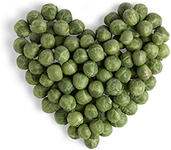 Heart shaped peas