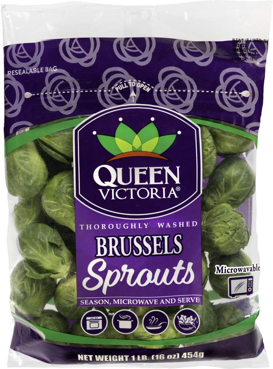 Brussels Sprouts Retail 1lb zip front clear